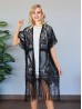 Lace Kimono W/ Embroidered Pattern